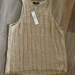 NWT! DREW Linen Sleeveless Fringe Blouse Size XS